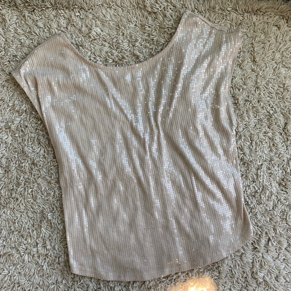 Champagne sequin shirt